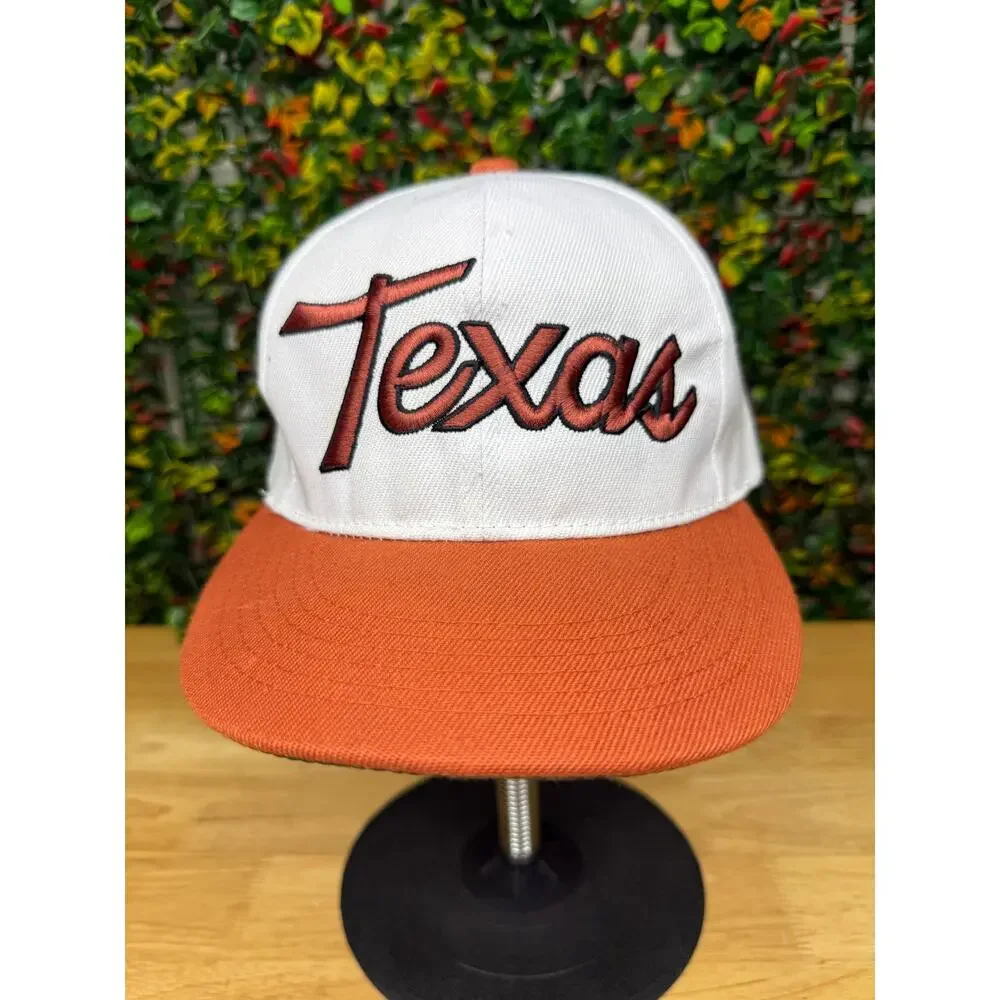 Texas Academy Fits AF Snapback Hat Cap Burnt Orange White Mens Adjustable OSFA‎